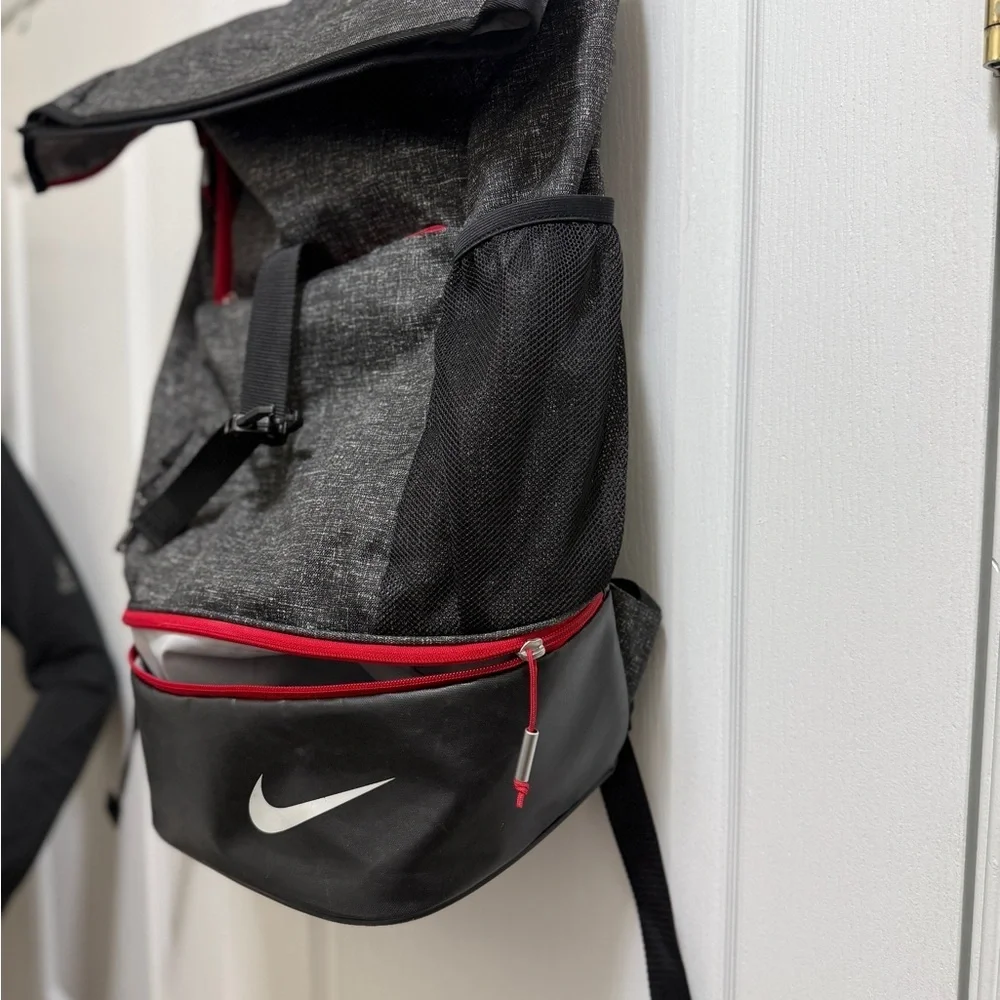 Polyester,Nike Sport Golf Backpack III Roll Top Nike Black and Red Men's